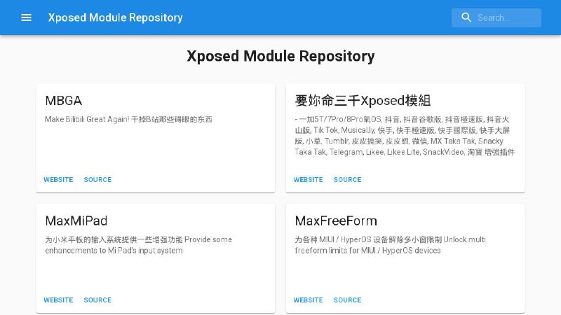 #网站 #Android🧩 Xposed Module Repository - Xposed 模块存储库▎网站功能