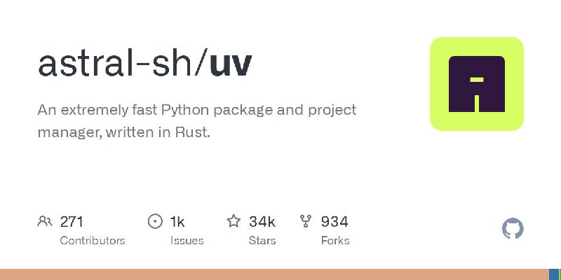 #软件 #工具 #开源🖥 uv - 极速 Python 软件包和项目管理器▎软件平台