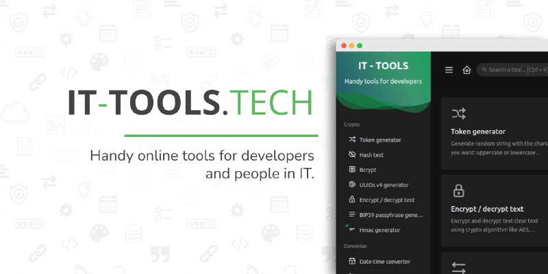 #网站 #编程 #工具 #开源🛠 IT Tools - 一款功能全面的开发者工具箱▎项目功能