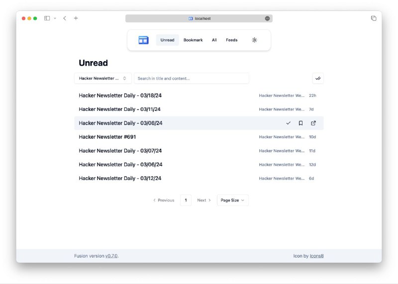 #软件 #阅读器 #RSS🌐 Fusion - 轻量级、自托管 RSS 聚合器和阅读器▎软件功能