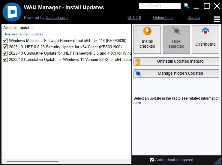 #软件 #工具💻 WAU Manager - Windows 自动更新管理器▎软件平台