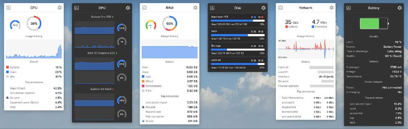 #软件 #工具 #开源⏲ Stats - 菜单栏中的 macOS 系统监视器▎软件平台