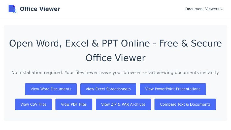 #网站 #工具📁 Office Viewer - Office 文档预览工具▎网站介绍