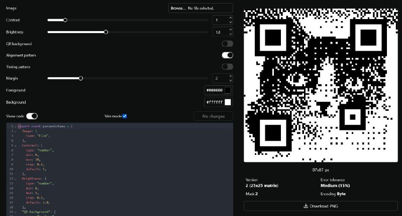 #网站 #工具 #开源🔳 qrframe - 基于代码的二维码生成器▎网站功能
