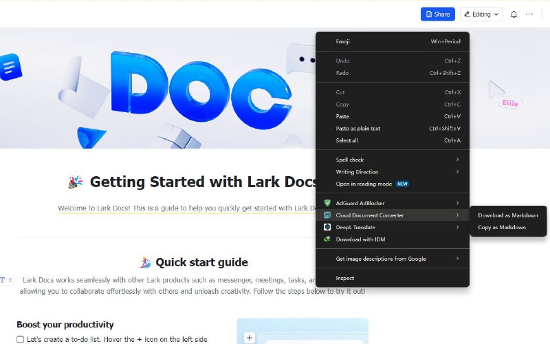 #插件 #解析 #开源🖥 Cloud Document Converter - 将飞书云文档转换为 Markdown▎插件功能