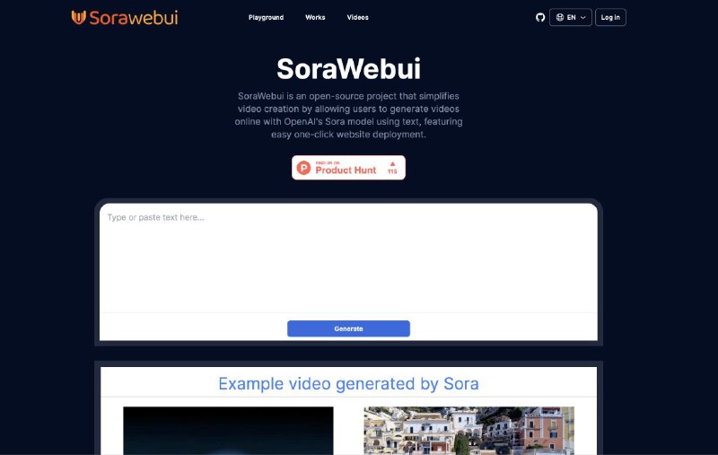 #GitHub #AI #开源 #网站🔆 SoraWebui - 基于 OpenAI 的 Sora 模型开源网页客户端▎项目功能