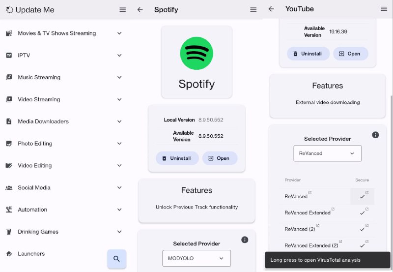 #软件 #破解 #开源💻 Update Me - 开源破解 MOD 软件应用商店▎软件功能