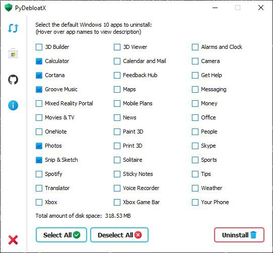 #软件 #工具 #开源🛡 PyDebloatX - 一个开源 Windows 10 系统软件卸载工具▎软件功能
