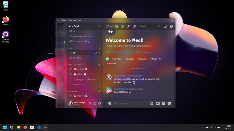 #软件 #开源 #第三方💬 ArmCord - 一个轻量级可定制的 Discord 第三方客户端▎软件功能