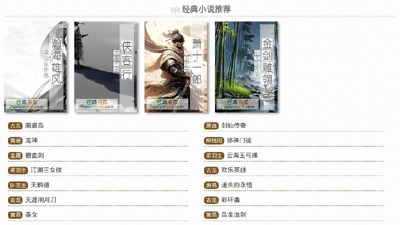 #网站 #小说 #电子书📖 经典书库 - 古典经典小说、传统文学名著在线阅读▎网站介绍