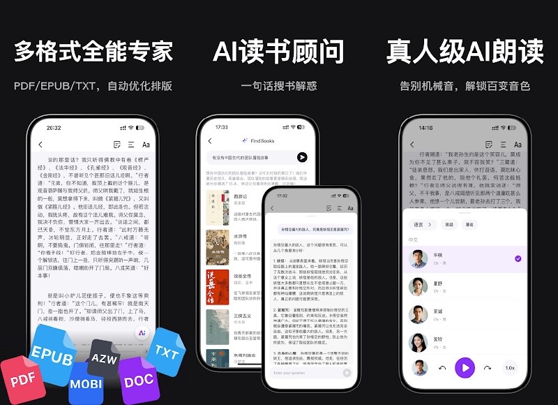 ⭐️ #软件 #电子书📖 Readify - 电子书阅读与 AI 听书应用▎软件平台