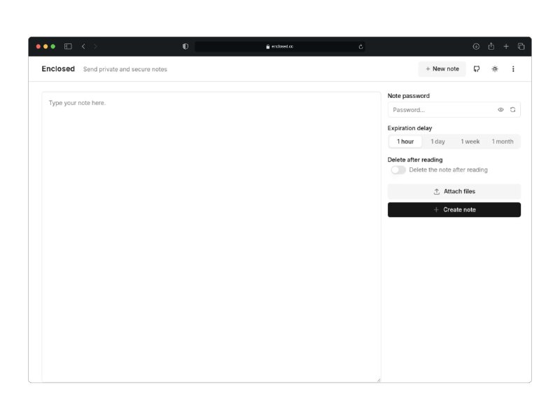 #GitHub #工具📁 Enclosed - 发送端到端加密笔记和文件▎项目功能