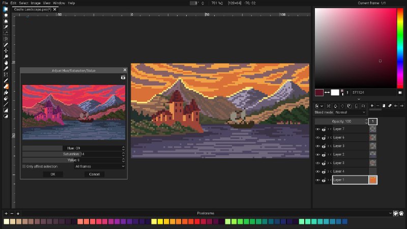 #软件 #设计 #开源🖼 Pixelorama - 2D 像素艺术编辑器▎软件平台