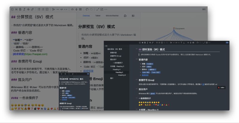 #GitHub #工具⌨️ Vditor - 开源浏览器端 Markdown 编辑器▎项目功能