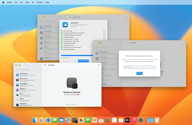 #软件 #工具 #开源💻 InjectGUI - macOS 集成注入框架 GUI 版▎软件功能