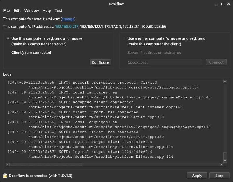#软件 #工具 #开源📦 Deskflow - 开源键盘和鼠标共享工具▎软件功能