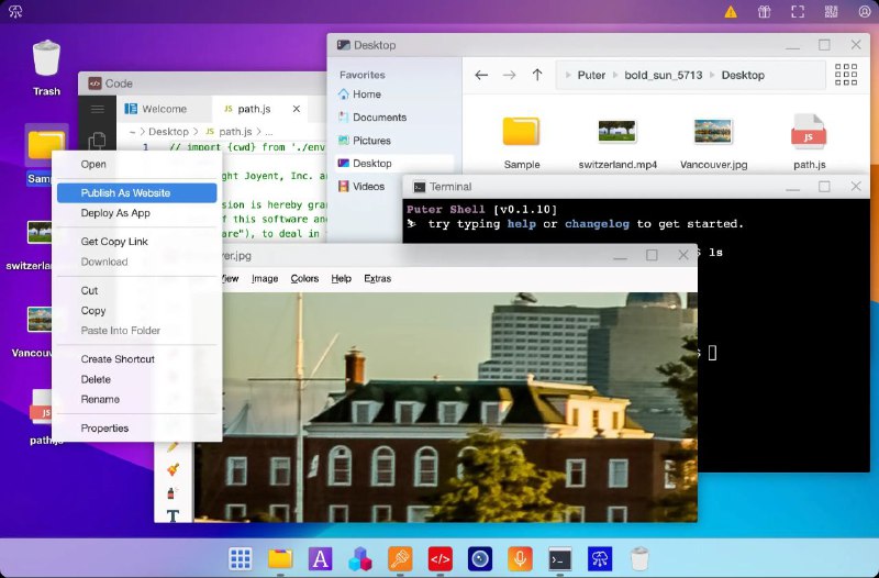 #GitHub #系统🧑‍💻 Puter - 一个可以直接在 Web 中运行的开源操作系统▎项目功能