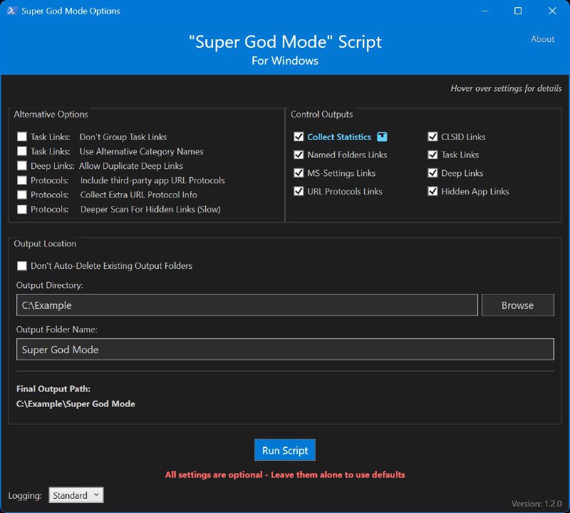 #脚本 #工具 #开源🎮 Windows Super God Mode - 一键开启 Windows 超级“上帝模式”▎脚本功能
