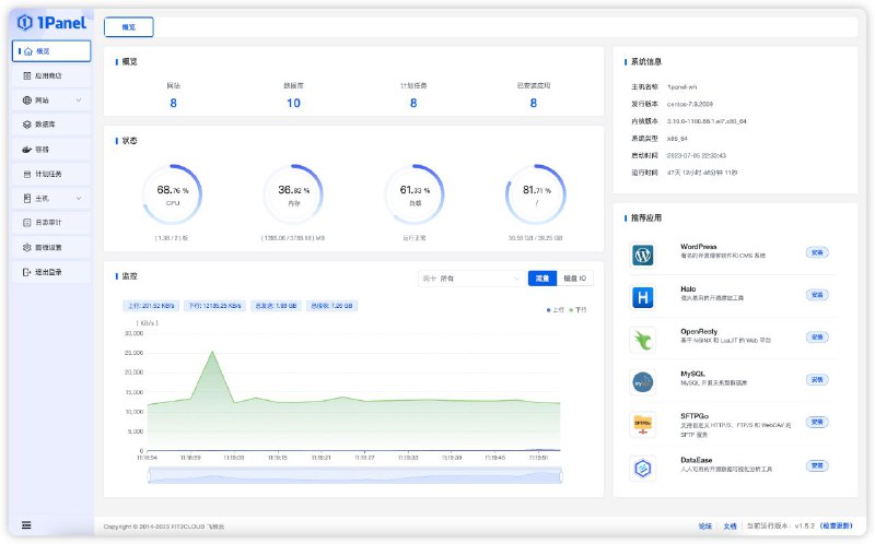 #开源 #面板 #Linux💎 1Panel🧩 项目地址       |       🌐 官方网站▎项目功能