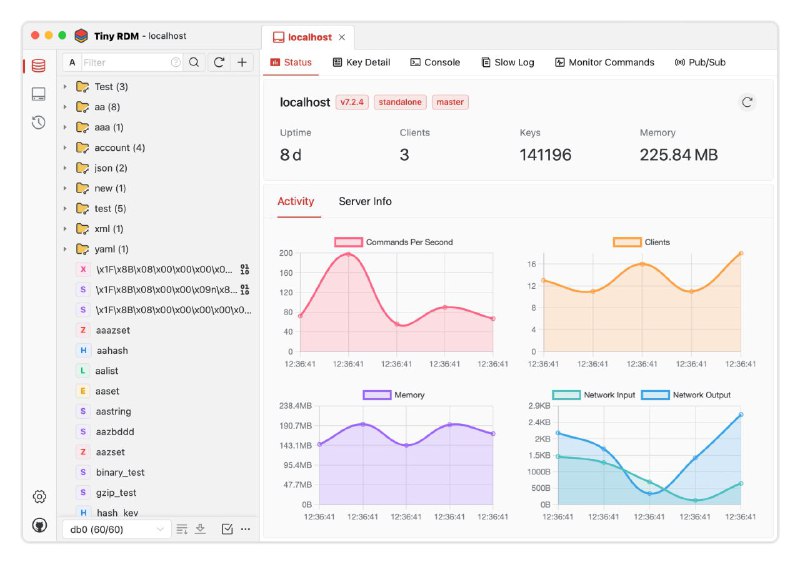 #软件 #工具 #开源🎈 Tiny RDM - 一个现代化轻量级的跨平台 Redis 桌面客户端▎软件功能