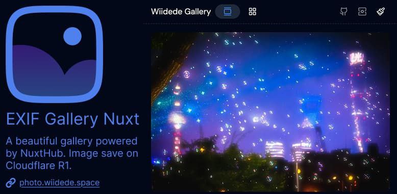 #GitHub #工具⛰ EXIF Gallery Nuxt - 全栈相册解决方案▎项目介绍