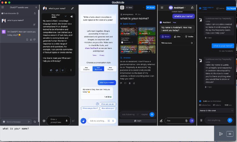 📂 #开源 #软件 #浏览器 #AI 🐣 GodMode▎软件功能