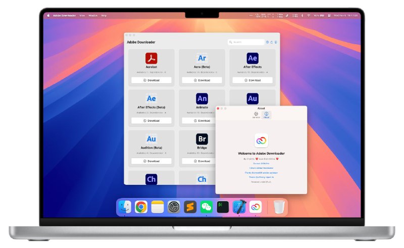 #软件 #工具 #开源🖥 Adobe Downloader - Adobe 系列产品一站式下载工具▎软件功能