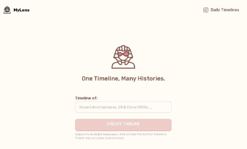 #网站 #趣站 #AI📜 MyLens - AI生成历史时间线▎网站功能