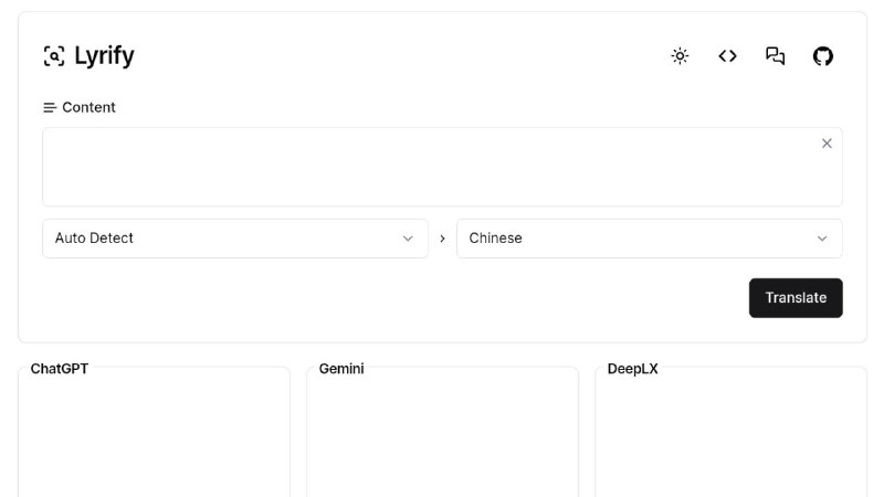 #GitHub #翻译 #开源📖 Lyrify - 一个结合多种翻译服务的聚合翻译工具▎项目功能