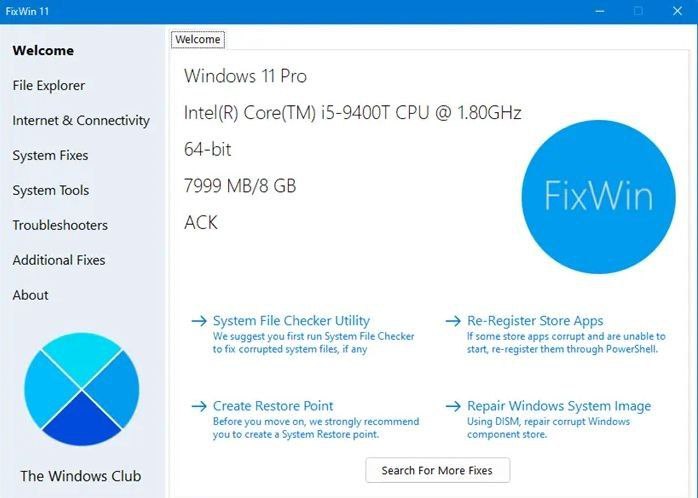 📂 #软件 #工具🧰 FixWin 11▎软件功能