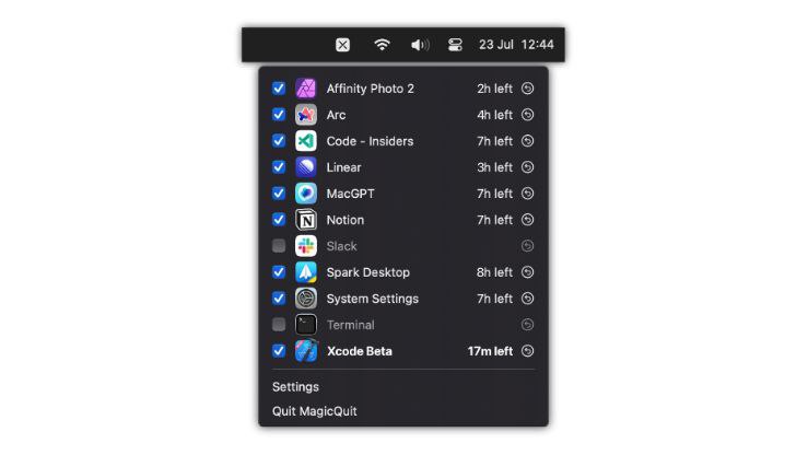 #软件 #工具 #开源🔒 MagicQuit - 自动关闭长时间未使用应用▎软件功能