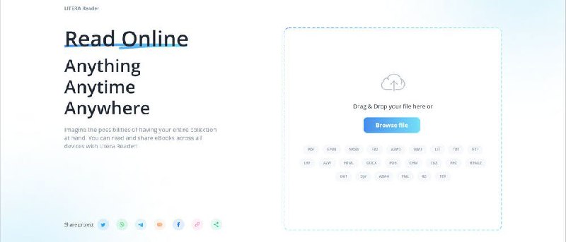 #网站 #电子书 #阅读器📖 LITERA Reader - 在线浏览器电子书阅读器▎网站功能