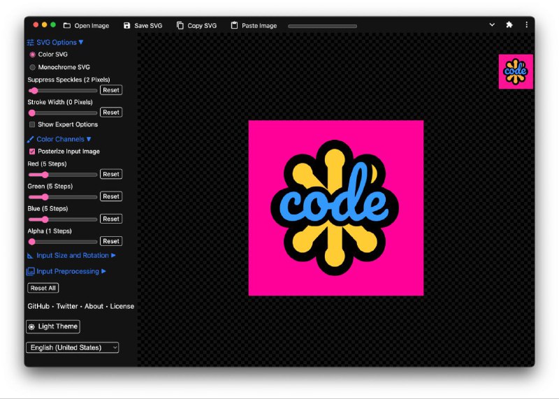 #网站 #图像 #工具 #开源🎆 SVGcode - 一个开源的图像转 SVG 工具▎网站功能