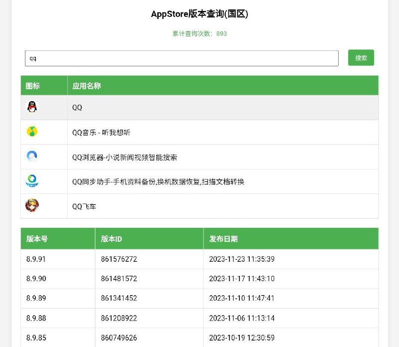 #网站 #工具 #iOS🍎 AppStore版本查询 - 查询国区 AppStore 应用历史版本▎网站功能