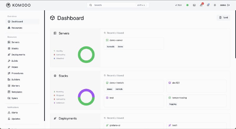 #GitHub #工具🦎 Komodo - 跨服务器软件构建和部署工具▎项目功能