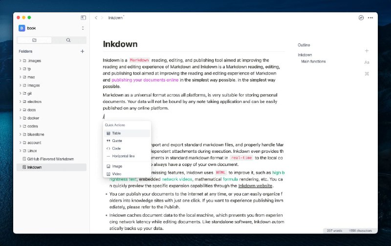 #软件 #工具 #开源📘 Inkdown - 所见即所得 Markdown 编辑器▎软件平台