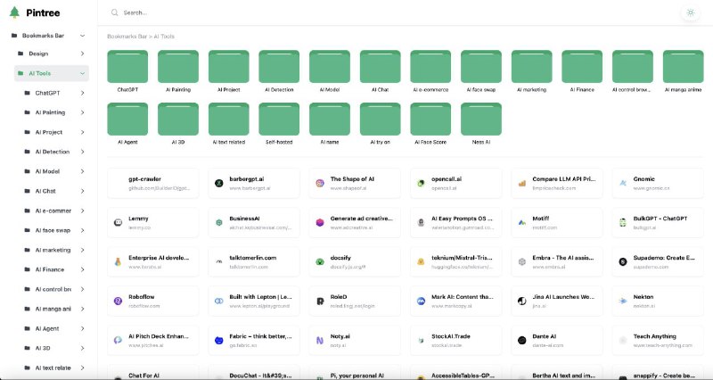 #插件 #工具 #开源 #导航 #浏览器🌲 Pintree - 简单的浏览器书签转导航网站工具▎插件功能