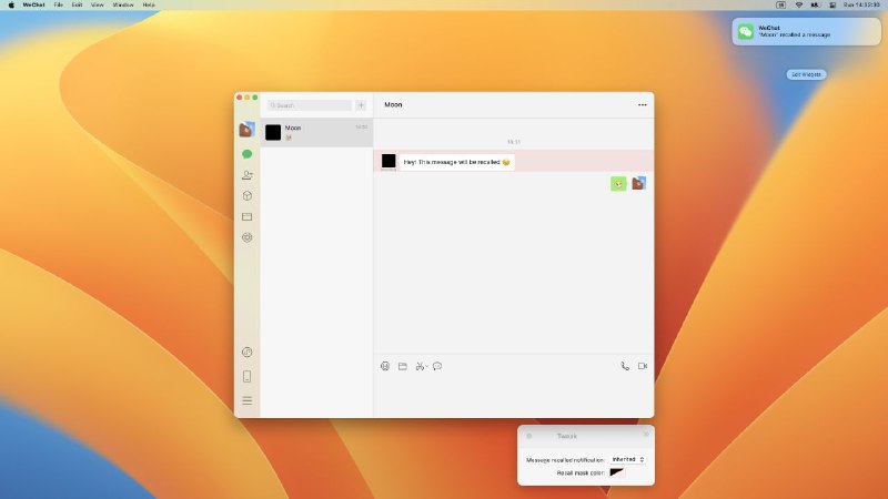 #插件 #工具 #辅助 #开源🌐 WeChatTweak - 开源 macOS 微信客户端增强插件小助手▎插件功能