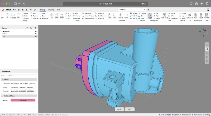 #GITHUB #工具📐 Chili3D - 基于浏览器端的三维 CAD（计算机辅助设计）应用程序▎项目介绍