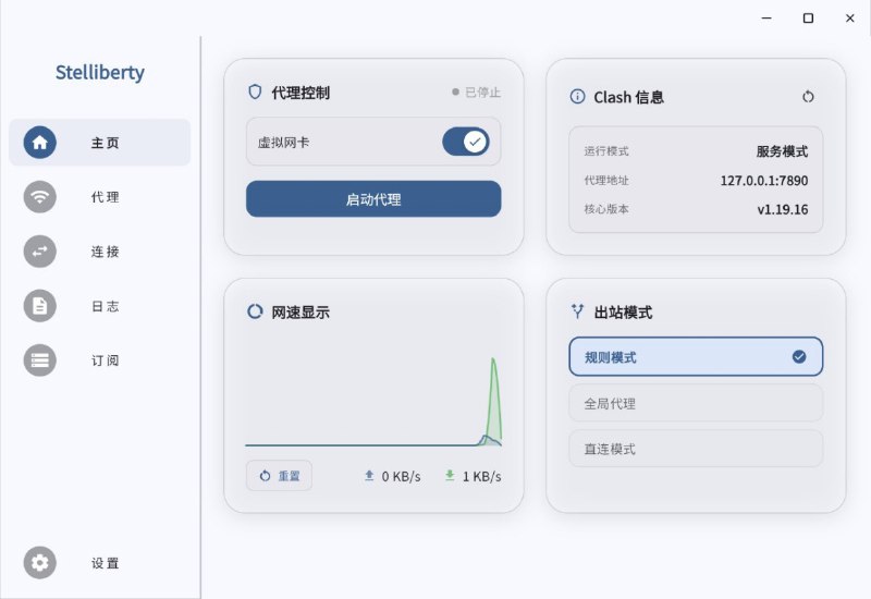 ⭐️ #软件 #代理 #开源😸 Stelliberty - 现代化 Clash 代理客户端▎软件平台