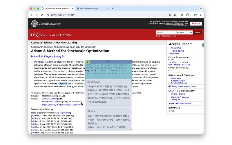 ⭐️ #插件 #翻译🅰 Pair Translate - 网页对照翻译浏览器扩展▎插件平台