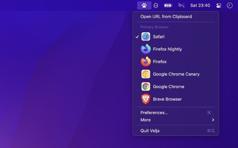 #软件 #工具 #辅助 #浏览器🧭 Velja - 强大且免费的无缝浏览器选择器▎软件功能