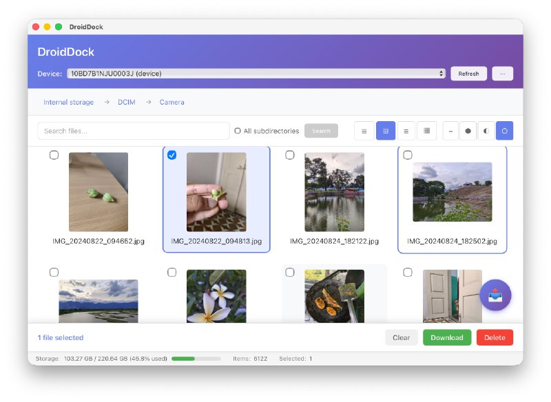 ⭐️ #软件 #工具 #开源💻 DroidDock - 在 macOS 上通过 ADB 浏览和管理 Android 设备的文件系统▎软件平台