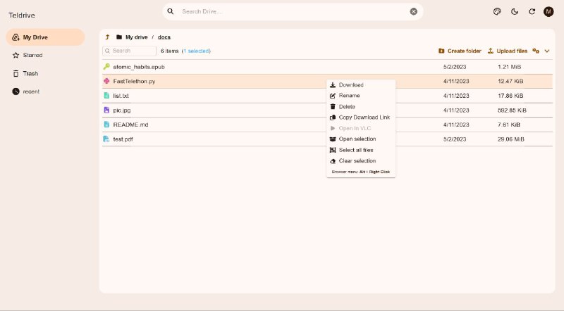 #软件 #网盘 #开源 #第三方📦 Telegram Drive - 把你的 Telegram 变成网盘▎软件功能