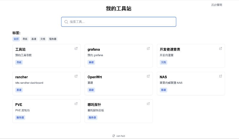 #GitHub #工具 #导航⚙️ Van Hub - 开源自托管的网站汇总平台▎项目功能
