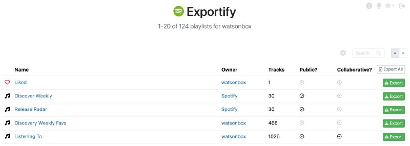 #网站 #音乐 #工具 #开源🎧 Exportify - Spotify 播放列表导出备份工具▎网站功能