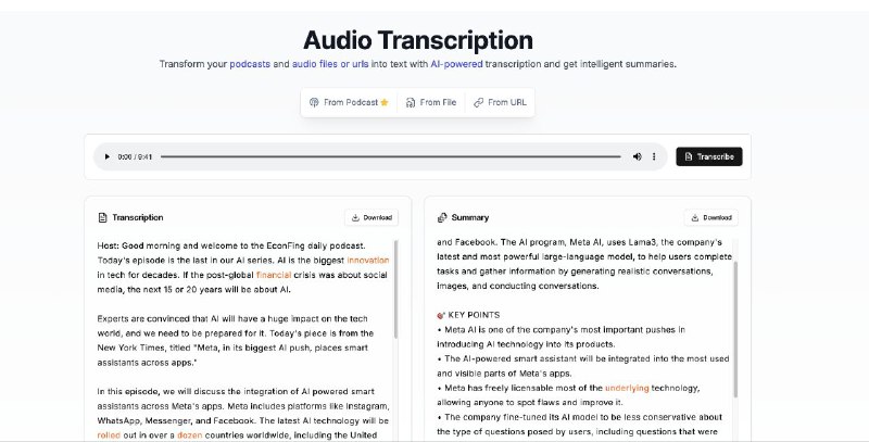 #GitHub #AI #工具🎙 Podcast Transcription - AI 播客转录工具▎项目介绍