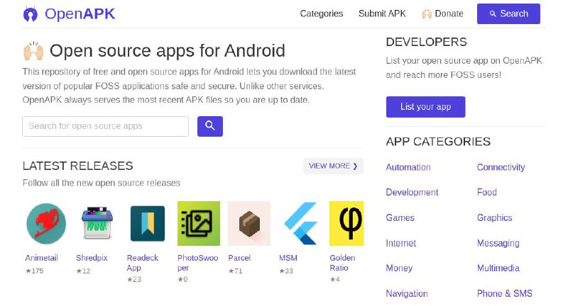 #GitHub #Android #软件 #列表🤖 OpenAPK - Android 开源应用和游戏列表▎项目介绍