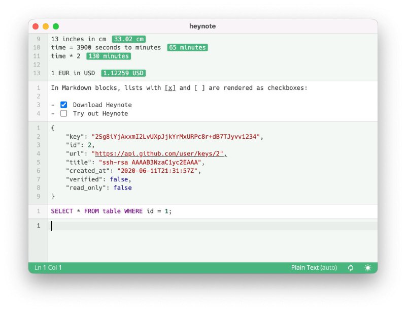 #软件 #工具 #开源📃 Heynote - 专为开发者设计的便签应用▎软件平台