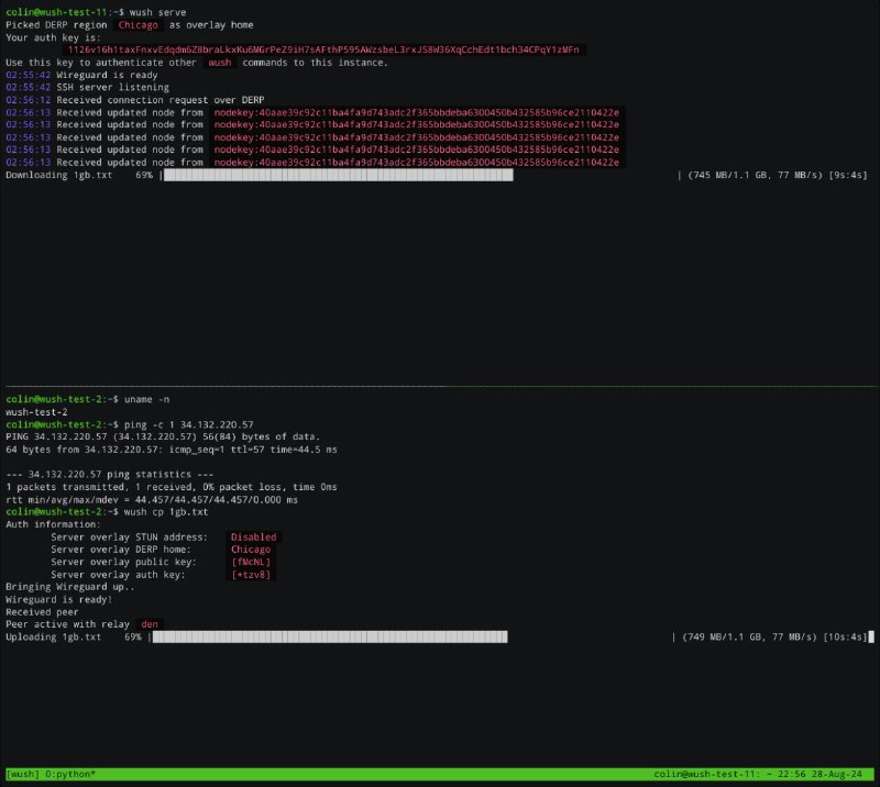 #软件 #工具 #开源🫤 wush - 基于 WireGuard 的点对点文件传输工具▎软件功能